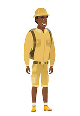 Image showing Young african-american confident traveler.