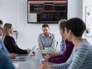 Image showing Business Team At A Meeting at modern office building