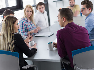 Image showing Business Team At A Meeting at modern office building