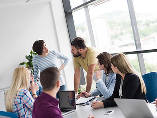 Image showing Business Team At A Meeting at modern office building