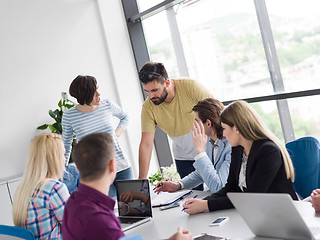 Image showing Business Team At A Meeting at modern office building