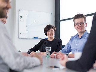 Image showing Business Team At A Meeting at modern office building