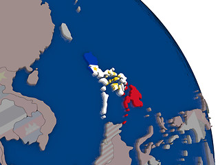 Image showing Philippines with flag on globe
