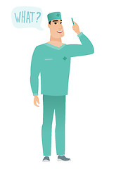 Image showing Doctor with question what in speech bubble.