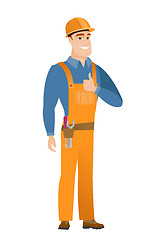 Image showing Builder giving thumb up vector illustration.