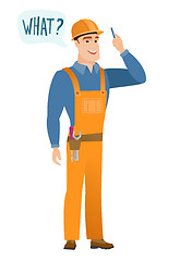 Image showing Builder with question what in speech bubble.