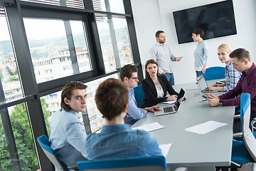 Image showing Business Team At A Meeting at modern office building