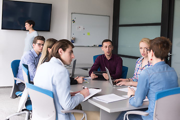 Image showing Business Team At A Meeting at modern office building