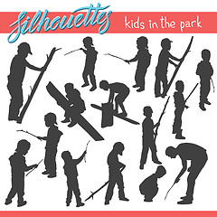 Image showing Kids silhouettes