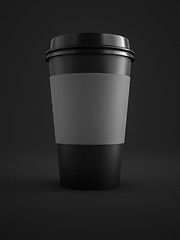 Image showing black coffee to go cup isolated on black background