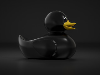 Image showing black rubber duck on black background