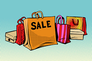 Image showing bags sale, season discount background