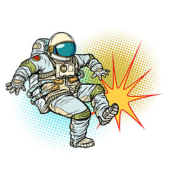 Image showing Astronaut kick neutral isolated background