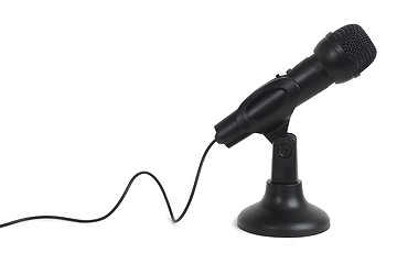 Image showing Black microphone on white