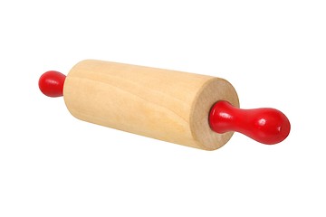 Image showing Rolling pin with red handles