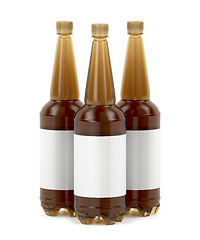 Image showing Big beer bottles with blank labels