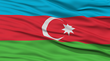 Image showing Closeup Azerbaijan Flag