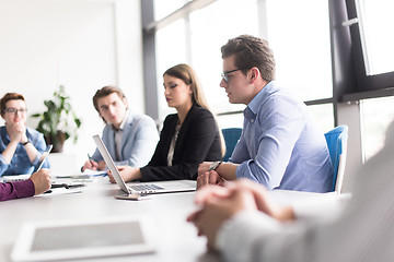 Image showing Business Team At A Meeting at modern office building