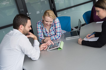 Image showing Business Team At A Meeting at modern office building