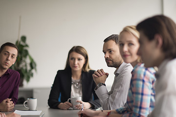 Image showing Group of young people meeting in startup office