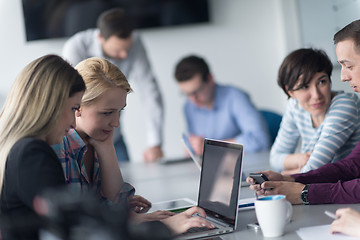 Image showing Group of young people meeting in startup office