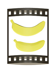 Image showing bananas. 3d illustration. The film strip.