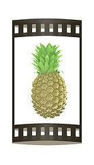 Image showing pineapple.3d illustration. The film strip.