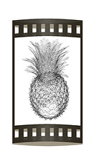 Image showing Pineapple isolated on white background.3d illustration. The film