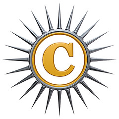 Image showing copyright symbol with spikes