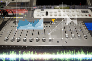 Image showing music mixing console at sound recording studio