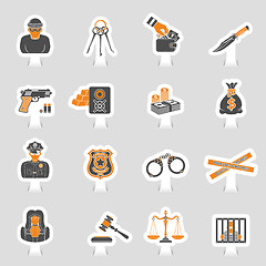 Image showing Crime and Punishment Icons Sticker Set
