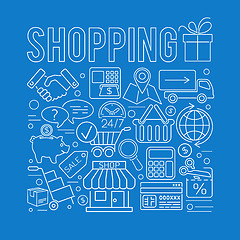 Image showing Online Shopping Thin Lines Web Icon Concept