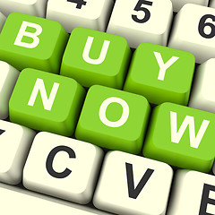 Image showing Buy Now Computer Keys As Symbol for Commerce And Purchasing