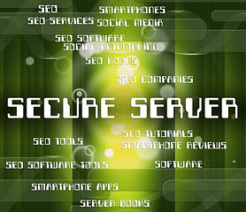 Image showing Secure Server Shows Computer Servers And Encryption