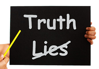 Image showing Truth Not Lies Board Shows Honesty