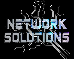 Image showing Network Solutions Shows Global Communications And Communicate