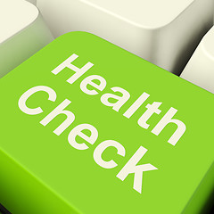 Image showing Health Check Computer Key In Green Showing Medical Examination