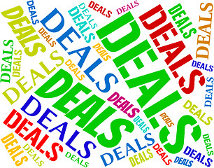 Image showing Deals Words Represents Agreement Text And Dealings