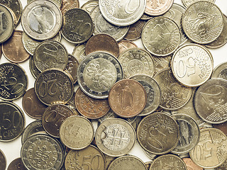 Image showing Vintage Euro coins