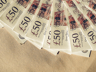 Image showing Vintage Fifty Pound notes