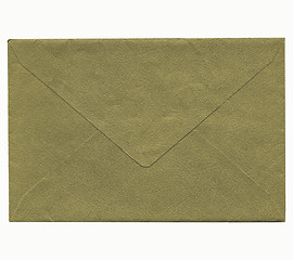 Image showing Vintage looking Green envelope isolated
