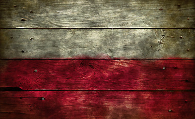 Image showing flag poland on wood