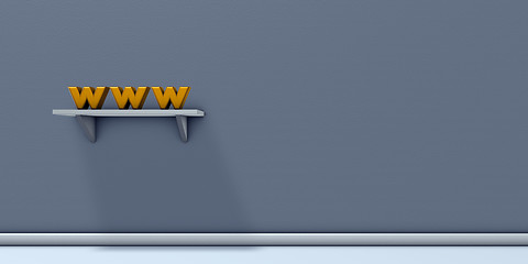 Image showing letters www on shelf