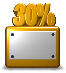 Image showing golden number and percent symbol