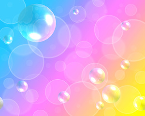 Image showing Background with bokeh and 3d air bubbles