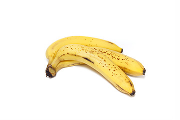 Image showing Ripe yellow bananas on white background