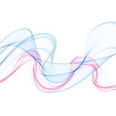 Image showing Abstract color fume shapes on white