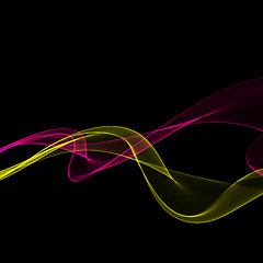 Image showing Abstract color fume shapes on black
