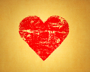 Image showing Vintage paper texture with abstract heart