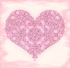 Image showing Pink background with abstract pattern heart